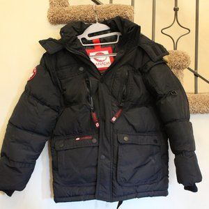 Black winter ski coat, Canada Weather Gear